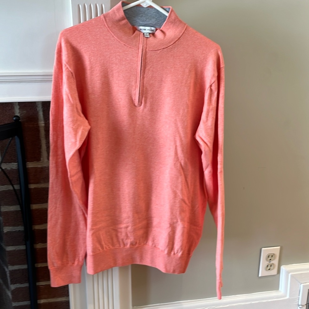 Peter Millar men’s quarter zip in sun washed.